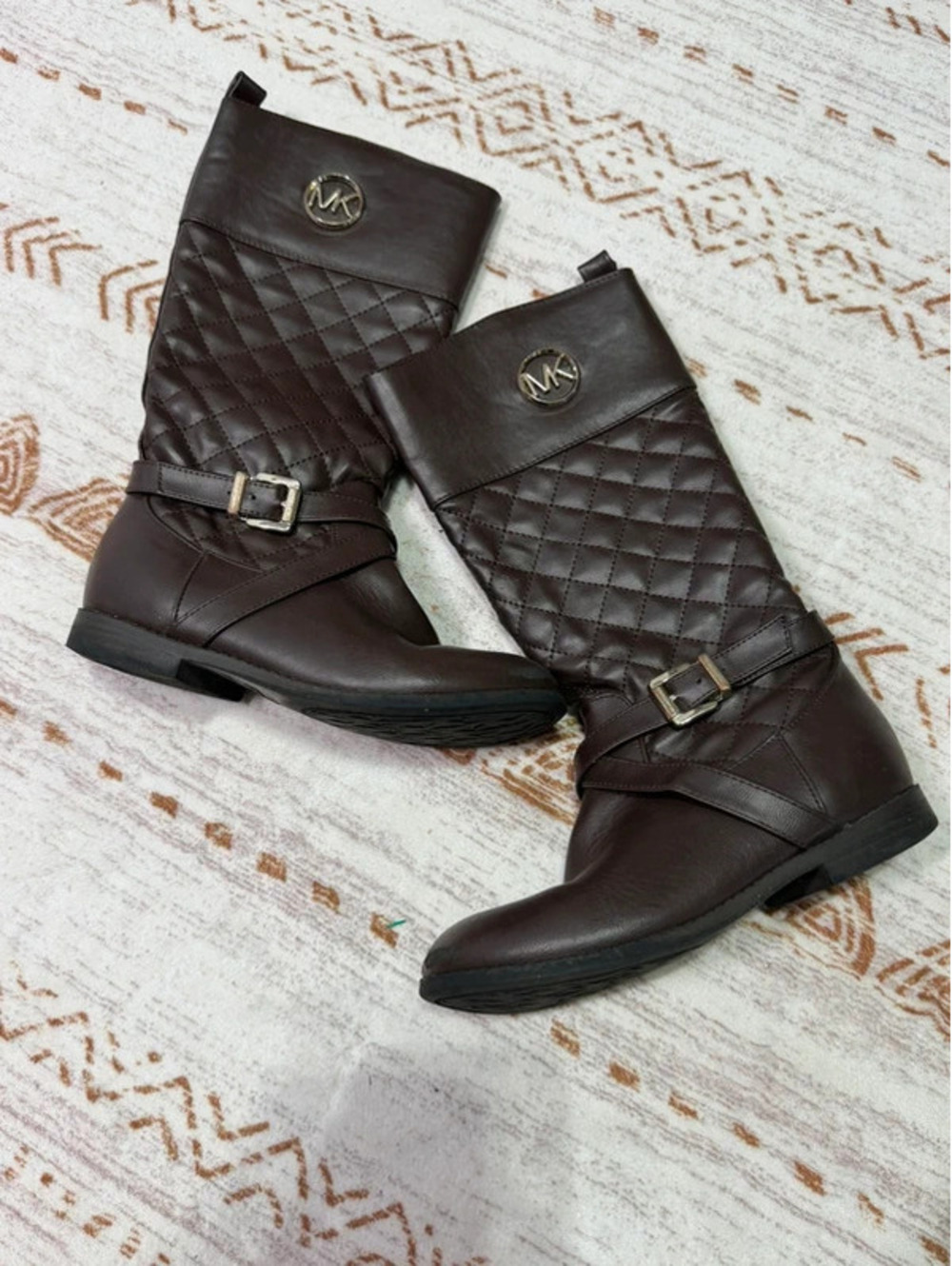 Little girls brown Michael kors knee high riding boots